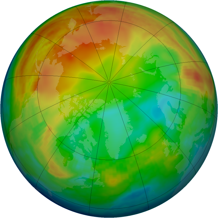 Arctic ozone map for 13 January 1998
